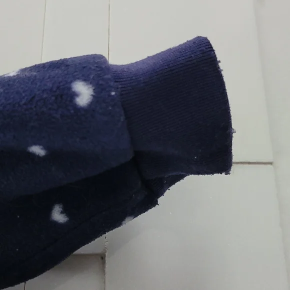 Carter's WARM HOODED FLEECE ONE PIECE BLUE WITH PINK HEARTS SIZE18 MONTHS - Picture 4 of 11